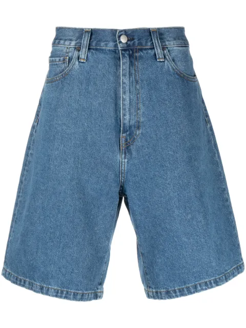 Carhartt WIP logo-detail denim shorts Blue I030469