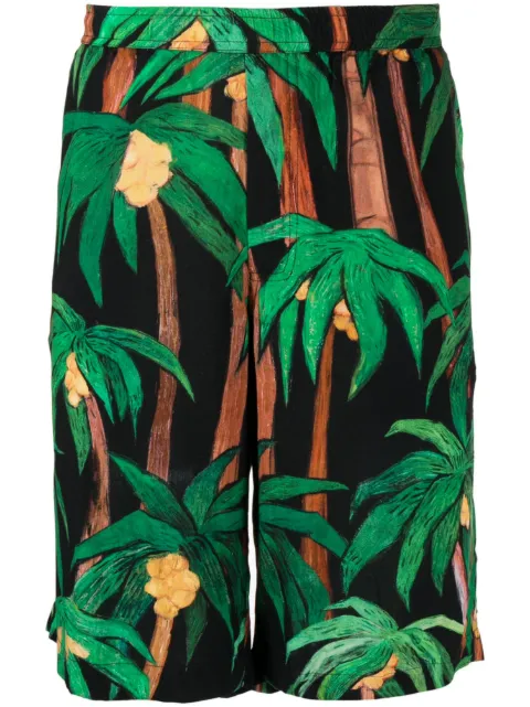 Endless Joy palm tree-print bermuda shorts Black SS23PALMABLACKBS