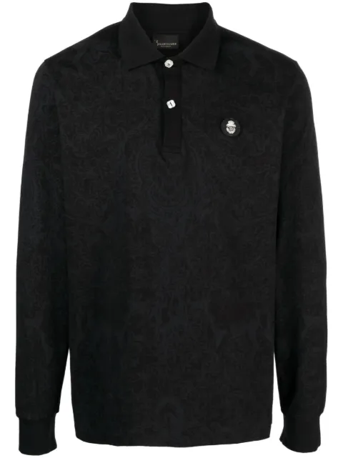 Billionaire Piquet long-sleeved polo shirt Black WACCMTK6504BTE004N