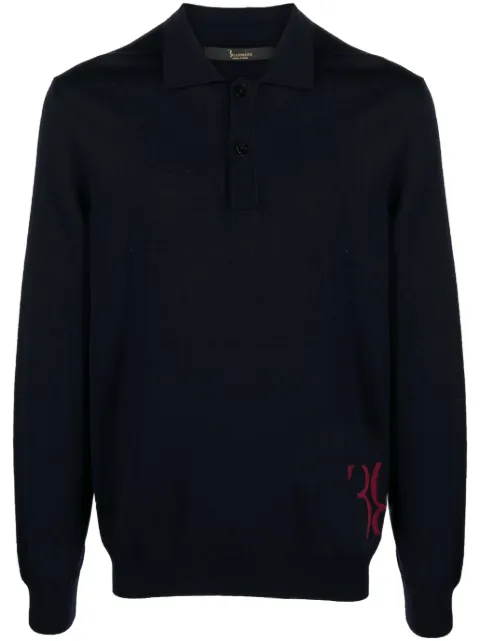 Billionaire merino-blend polo jumper Blue WACCMKK0232BKN001N