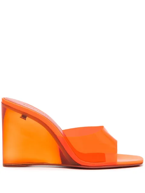 Amina Muaddi 100mm Lupita sandals Orange LUPITAGLASSWEDGE