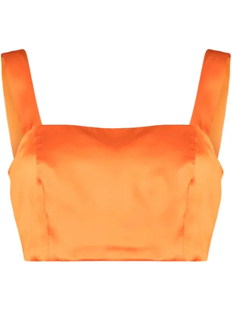 WOERA square-neck bustier top Orange N1058