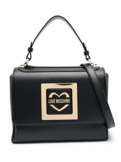 Love Moschino logo-plaque two-way handbag Black JC4302PP0GKV0