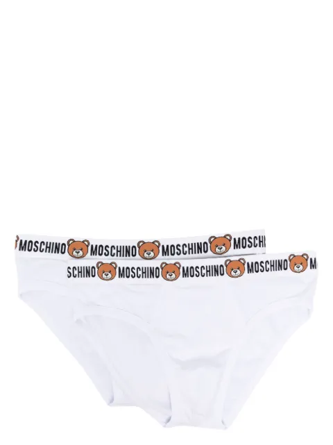 Moschino logo-waistband cotton briefs White A13854402