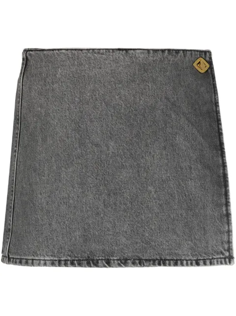 GANNI wrap denim miniskirt Grey J1255