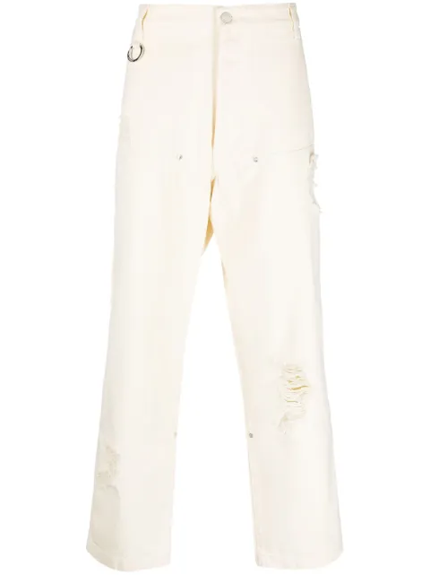 Études Studio ripped-detailing loose-fit jeans White E23MM584C00301