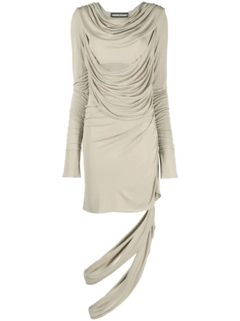 ANDREĀDAMO draped cut-out dress Grey ADPF23DR02315775