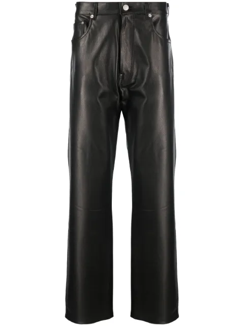 VTMNTS straight-leg leather trousers Black VL16PA120B