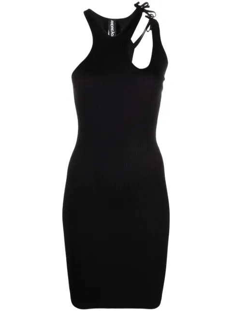ANDREĀDAMO ribbed asymmetric sleeveless dress Black ADPF23DR09952775