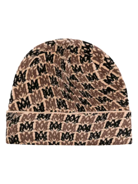 AMIRI Swirl monogram beanie Neutrals AW23MAH006