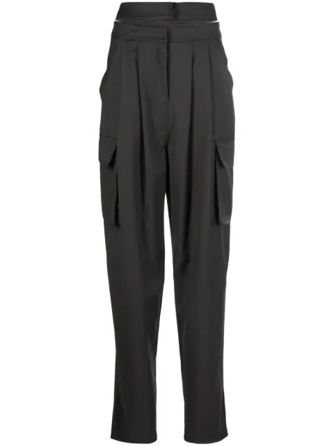 ANDREĀDAMO pleated cut-out cargo trousers Grey ADPF23PA02343473