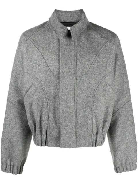 SAGE NATION Ji Ji panelled zipped bomber jacket Grey S052