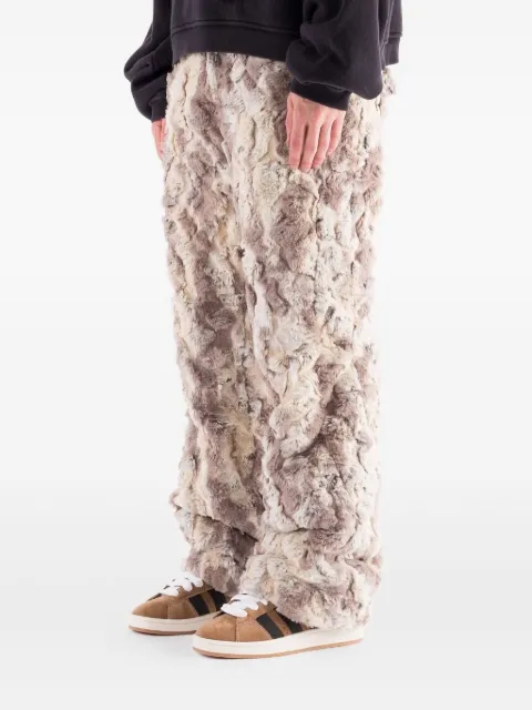 ERL faux-fur trousers Neutrals ERL06P016