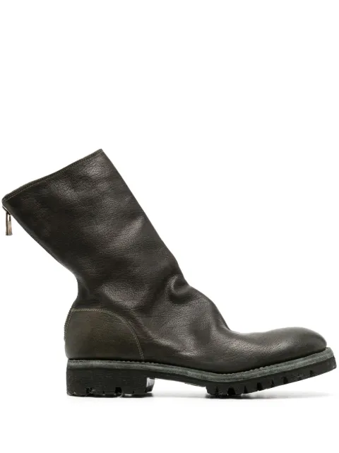 Guidi round-toe leather boots Green 788VM