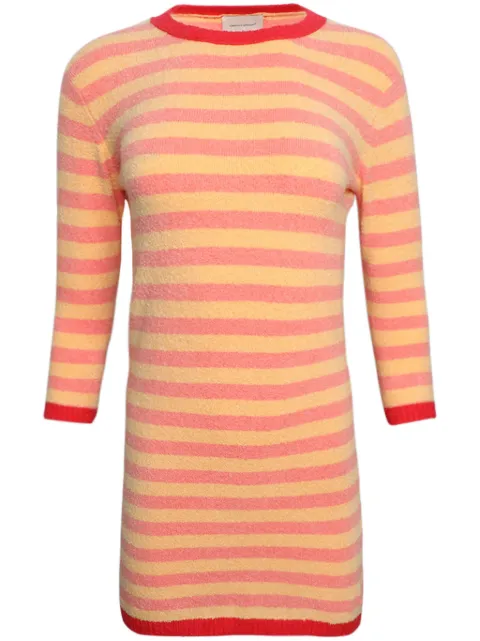 Alexandra Golovanoff Cam striped knitted minidress Orange CAMSUM23