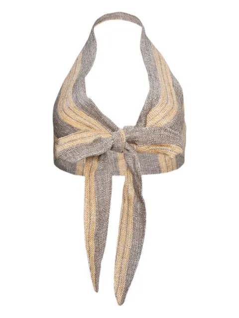 Lisa Marie Fernandez striped tie halter top Neutrals 2023RES477