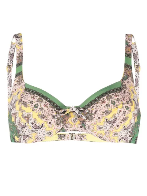 TWINSET paisley-print bikini top Yellow 231LMMV55
