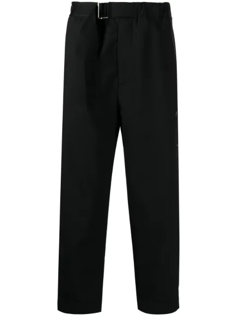 OAMC belted-waist cropped trousers Black 23E28OAU49LANOA028