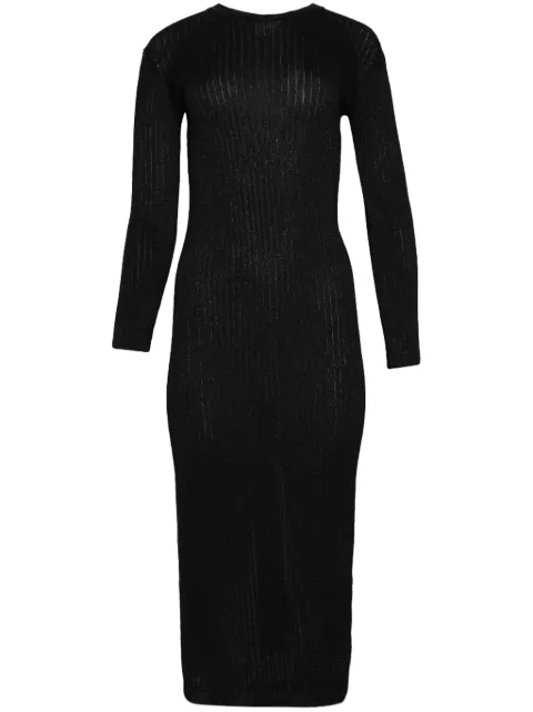 Alexandra Golovanoff Robe maxi ribbed dress Black MAXPASUM23