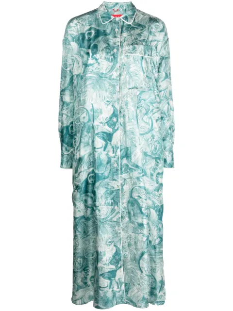 F.R.S For Restless Sleepers forest-print shirt dress Green AB000744TE00734