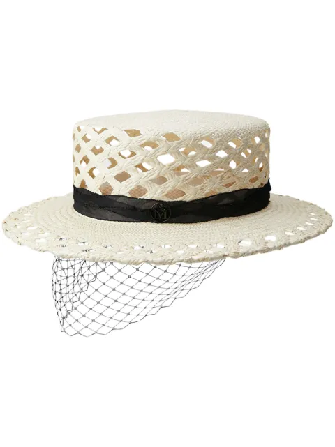 Maison Michel Kiki straw boater Neutrals 1176001001