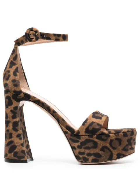Gianvito Rossi Holly 120mm leopard-print sandals Brown G6167670RICLYP