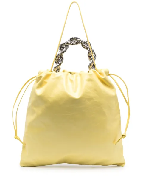 Jil Sander metallic top-handle leather tote bag Yellow J08WD0040P5711