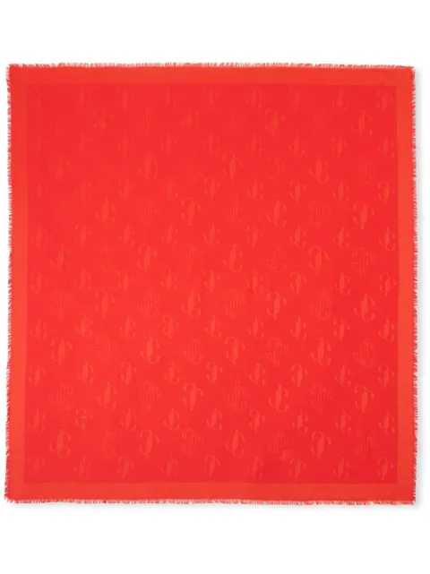 Jimmy Choo Emani monogram scarf Orange EMANIS728