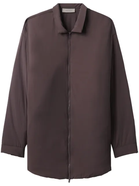 FEAR OF GOD ESSENTIALS logo-embossed zip-up shirt jacket Purple 202BT224045F