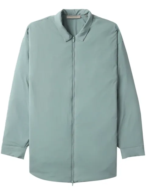 FEAR OF GOD ESSENTIALS logo-embossed zip-up shirt jacket Blue 202BT224041F