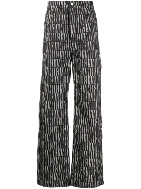 AMIRI logo-print straight-leg trousers Black SS23MDF015
