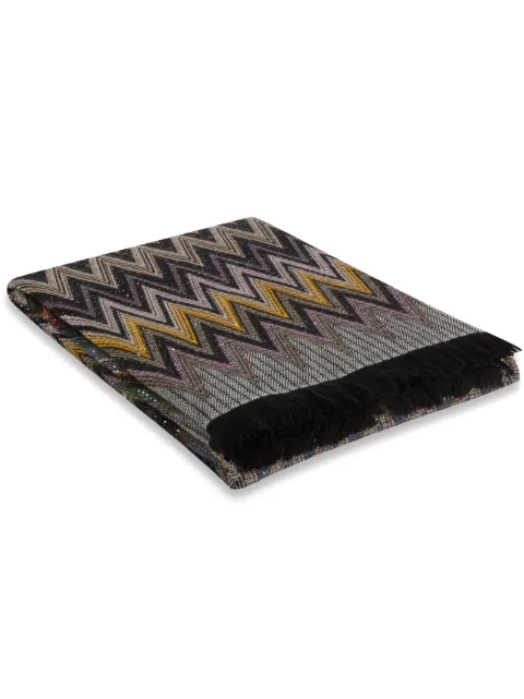 Missoni Home Chen zigzag-knit blanket Grey 1C3PL99003