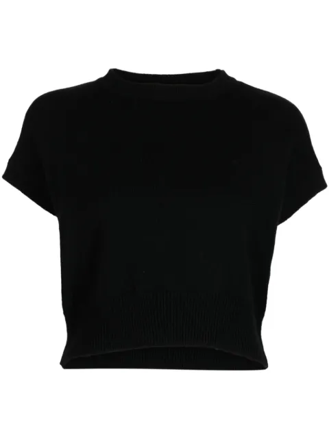 Teddy Cashmere Genova sleeveless cropped cashmere jumper Black GENOVASLEEVELESS