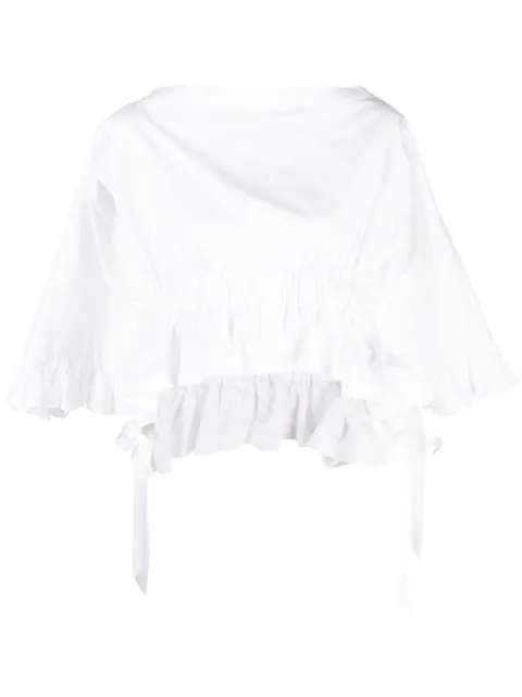Comme Des Garçons Pre-Owned 2010s draped ruffled blouse White CODE750SS