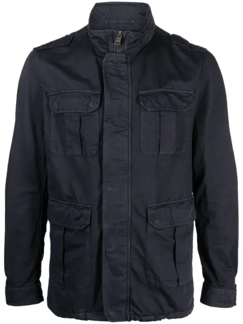 Herno cotton-linen blend military jacket Blue FI000094U13147