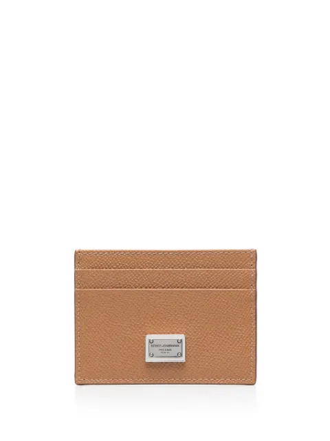 Dolce & Gabbana logo-plaque leather cardholder Brown BP0330AG219