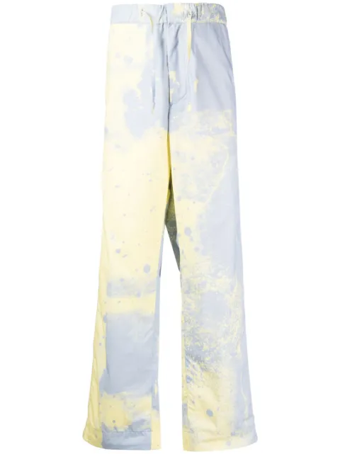 OAMC spray-paint straight-leg trousers Yellow 23E28OAU31COTOA043