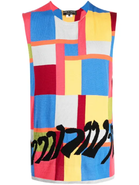 Comme des Garçons Homme Plus geometric-print sleeveless top Multicolour PKN006