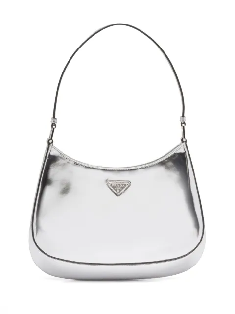 Prada Cleo brushed leather shoulder bag Silver 1BC499VOOOZO6