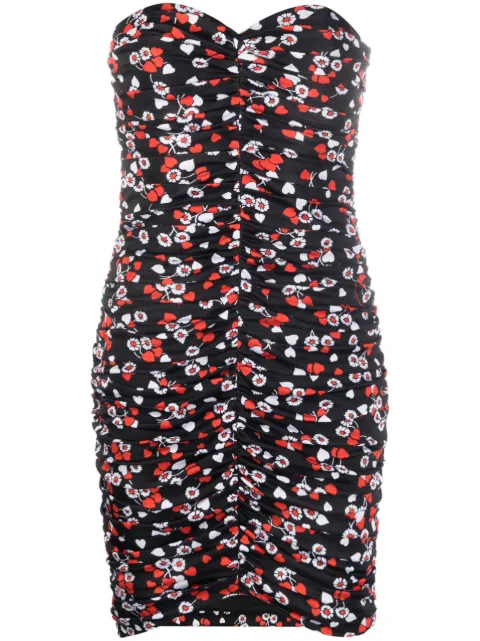 Moschino floral-print strapless minidress Black A04130452