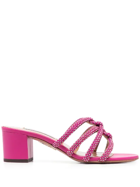 Aquazzura 55mm crystal-embellished sandals Pink MDCMIDS0NSE