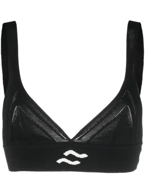 Ssheena V-neck knitted crop top Black 23SSKRAFS23001