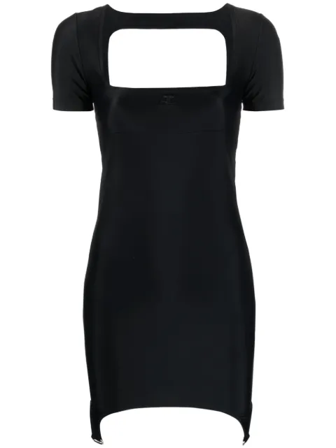 Courrèges square-neck cut-out mini dress Black 123JRO178PA0043