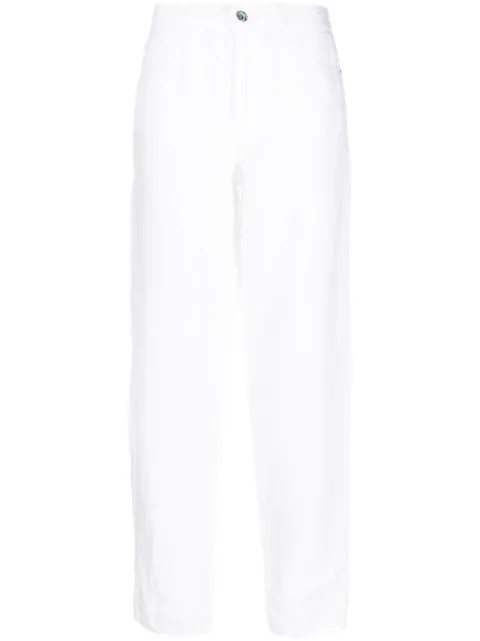 Emporio Armani straight-leg linen trousers White 3R2J902N0ZZ