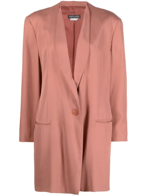 Giorgio Armani Pre-Owned 1990s shawl lapels silk blazer Pink GAR350W