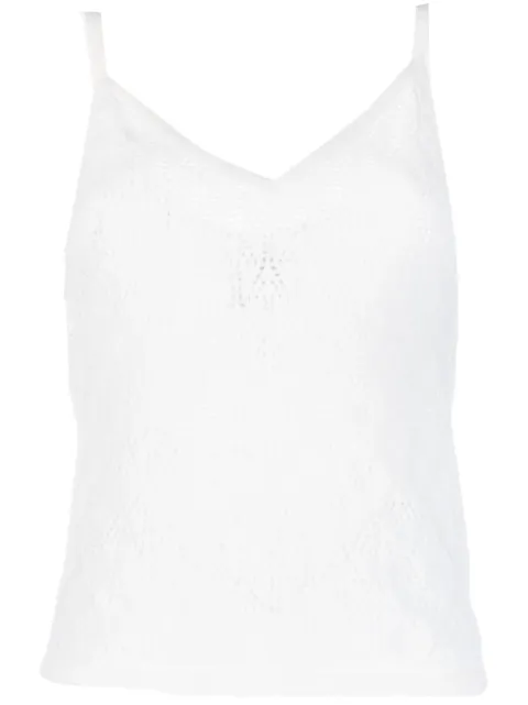 Barrie spaghetti-strap cashmere top Neutrals C218702