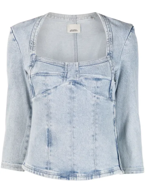 ISABEL MARANT Vanio denim top Blue HT0057FAA1H24I