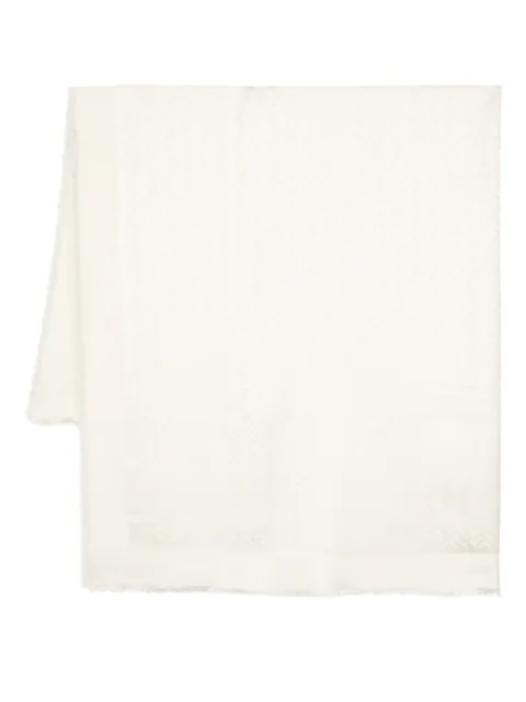 FENDI monogram-pattern print scarf Neutrals FXT069AJW7