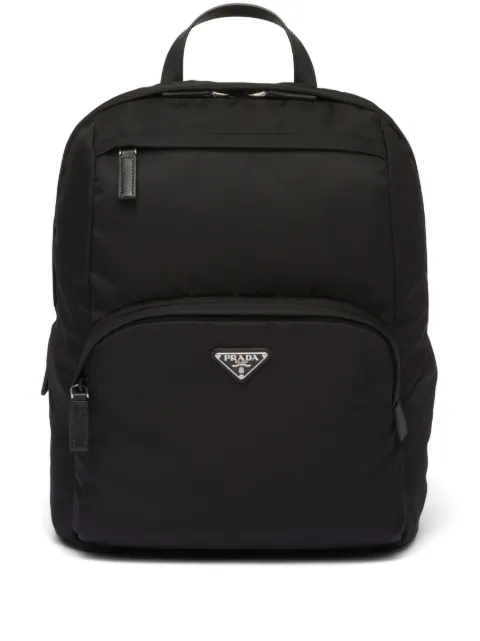 Prada logo-plaque backpack Black 2VZ104VOOO2DMG