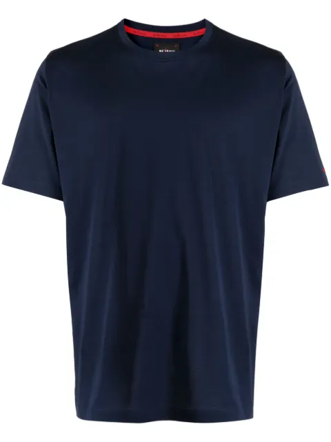 Kiton logo-embroidered short-sleeve T-shirt Blue UK1165E23
